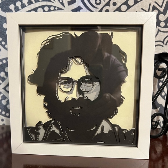 Grateful Dead Light Up Shadow Box Jerry Garcia Handcrafted 8” x 8” - Picture 6 of 13
